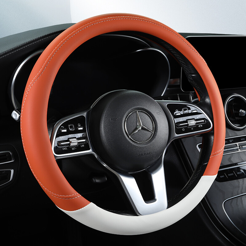 Husă pentru volan de mașină, universală, din piele, anti-alunecare, husă de protecție pentru volan de mașină Diametru 38 cm, formă OD