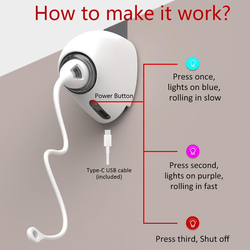 Elektrinis kačių žaislas, virvė, automatinis erzintuvas Kačių virvelių žaislai Kabantys prie durų Interaktyvus kačiuko žaidimas Atsitiktinis siūbuojantis kačių gaudymo lazdelės