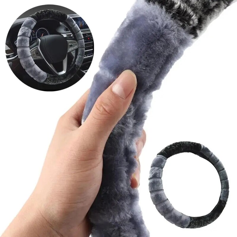 Capac pentru volan drăguț pentru ureche de desene animate - Protector universal de 15 inchi cald și confortabil pentru accesorii auto pentru femei