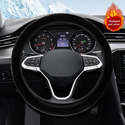 Nou Iarnă Black Charm Warm Long Lână Pluș Volan Mașină Huse Interior Universal din Lână