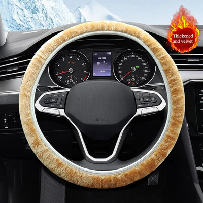 Nou Iarnă Black Charm Warm Long Lână Pluș Volan Mașină Huse Interior Universal din Lână