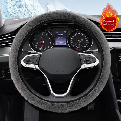 Nou Iarnă Black Charm Warm Long Lână Pluș Volan Mașină Huse Interior Universal din Lână