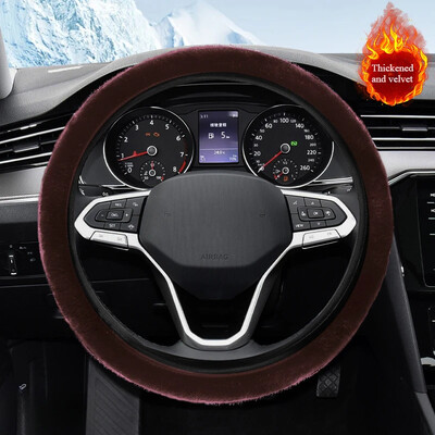 Nou Iarnă Black Charm Warm Long Lână Pluș Volan Mașină Huse Interior Universal din Lână