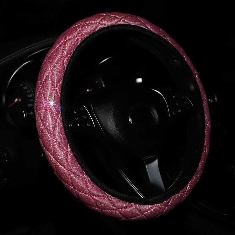 Cusătură diamant Capac volan mașină Suv Sparkling Protector volan Vehicul Decor auto Accesorii pentru stil auto