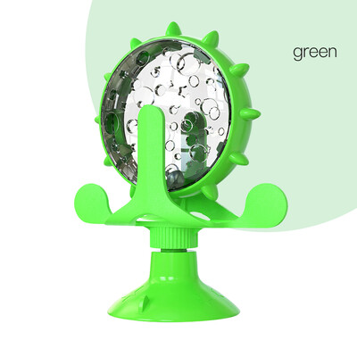 Dispozitiv de hrănire Moara de vânt pentru animale de companie Plată turnantă Dozator de scurgeri de alimente pentru pisici Distracție Jucărie cu hrană lentă Jucărie interactivă rotativă