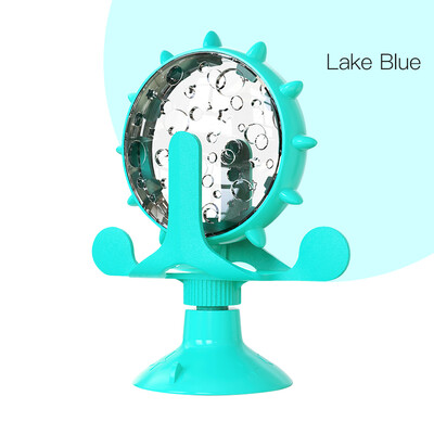 Dispozitiv de hrănire Moara de vânt pentru animale de companie Plată turnantă Dozator de scurgeri de alimente pentru pisici Distracție Jucărie cu hrană lentă Jucărie interactivă rotativă