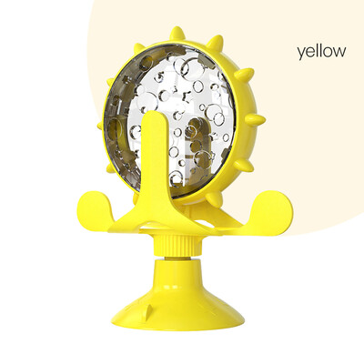 Dispozitiv de hrănire Moara de vânt pentru animale de companie Plată turnantă Dozator de scurgeri de alimente pentru pisici Distracție Jucărie cu hrană lentă Jucărie interactivă rotativă