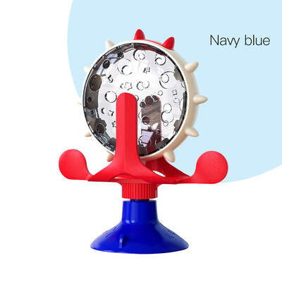 Dispozitiv de hrănire Moara de vânt pentru animale de companie Plată turnantă Dozator de scurgeri de alimente pentru pisici Distracție Jucărie cu hrană lentă Jucărie interactivă rotativă