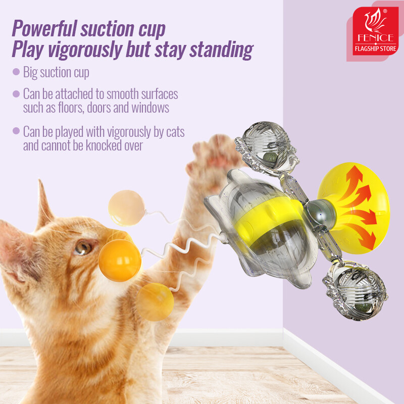 Dispozitiv de hrănire Moara de vânt pentru animale de companie Plată turnantă Dozator de scurgeri de alimente pentru pisici Distracție Jucărie cu hrană lentă Jucărie interactivă rotativă