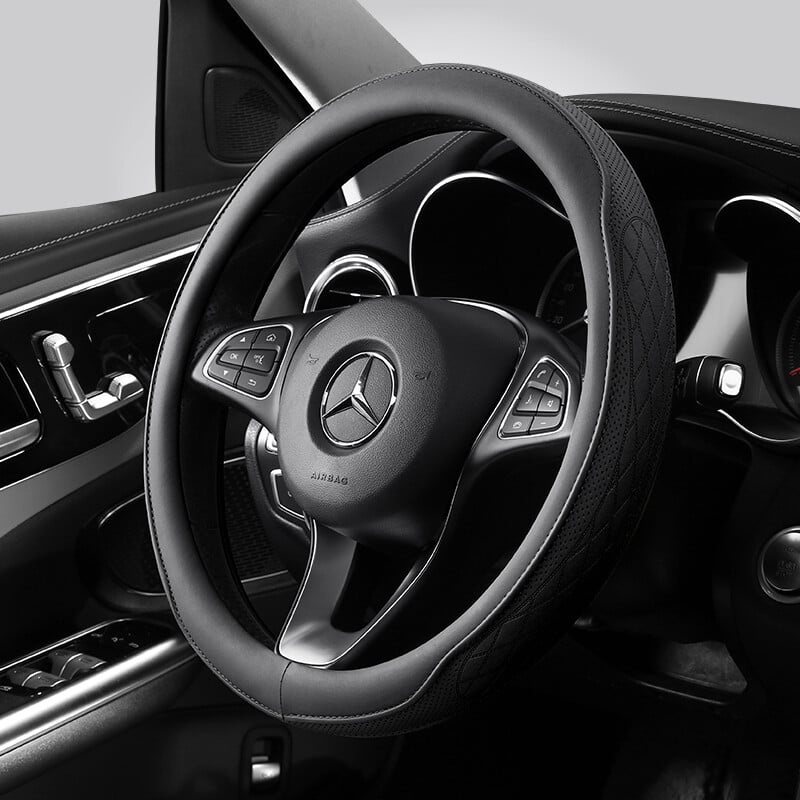 Automobilio neslystantis odinis vairo dangtis Universalus automobilio vairo apsauginis dangtelis Fashion Style 38cm forma O forma D