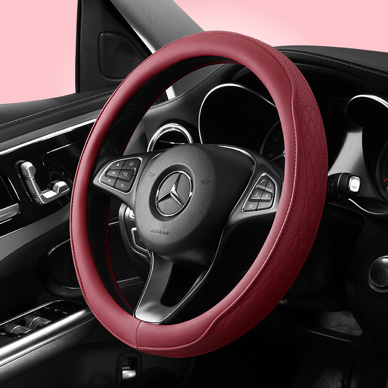 Automobilio neslystantis odinis vairo dangtis Universalus automobilio vairo apsauginis dangtelis Fashion Style 38cm forma O forma D