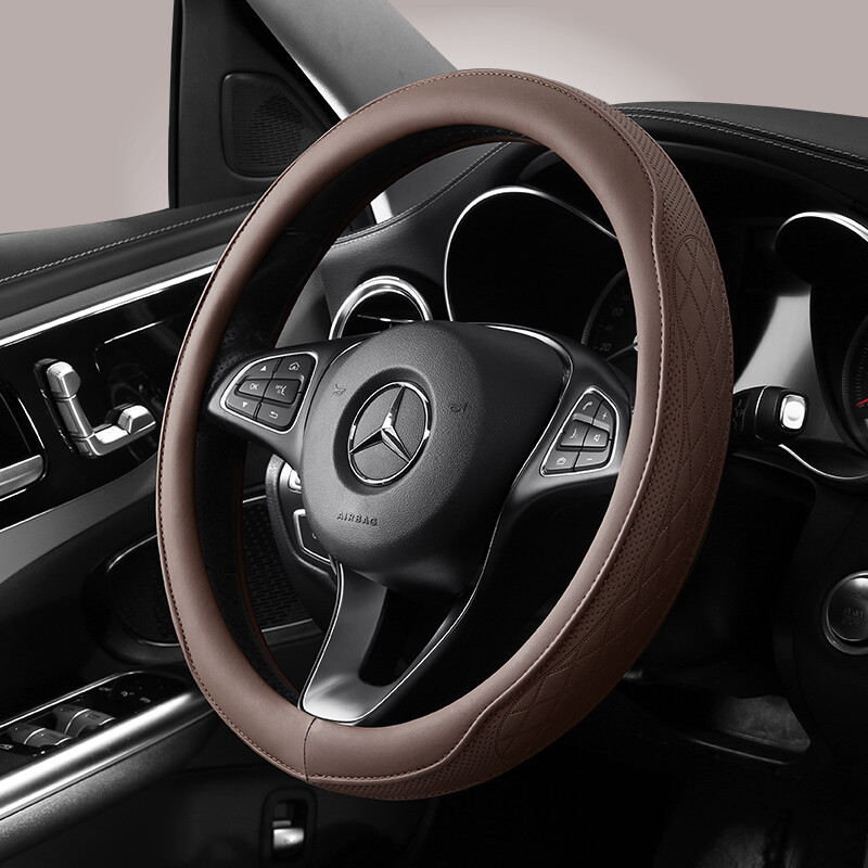 Automobilio neslystantis odinis vairo dangtis Universalus automobilio vairo apsauginis dangtelis Fashion Style 38cm forma O forma D