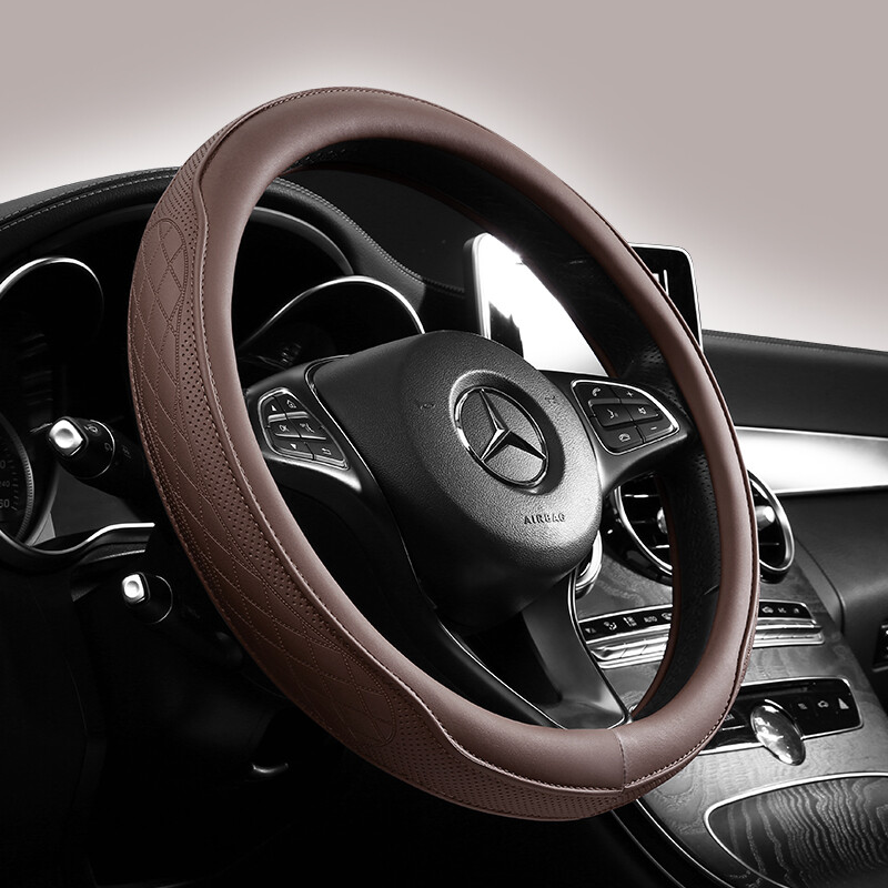 Motopets Husa de protectie pentru volan din piele anti-alunecare pentru masina Husa universala de protectie pentru volan de masina Stil Fashion 38cm Tip D