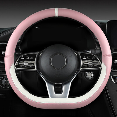 Husă pentru volan din piele anti-alunecare pentru mașină Husă de protecție universală pentru volan de mașină Îmbinare Stil la modă 38 cm Forma D