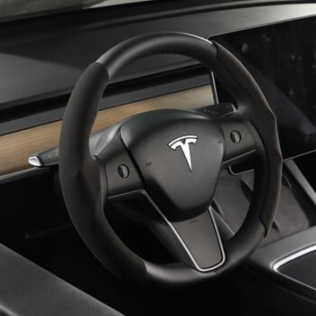 Κάλυμμα τιμονιού Tesla μοντέλο 3/Y Carbon Fiber Απορρόφηση ιδρώτα Special Steering Wheel 2023 Cars Accessories for Women\'s Cars