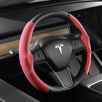 Κάλυμμα τιμονιού Tesla μοντέλο 3/Y Carbon Fiber Απορρόφηση ιδρώτα Special Steering Wheel 2023 Cars Accessories for Women\'s Cars