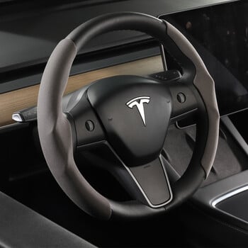 Κάλυμμα τιμονιού Tesla μοντέλο 3/Y Carbon Fiber Απορρόφηση ιδρώτα Special Steering Wheel 2023 Cars Accessories for Women\'s Cars