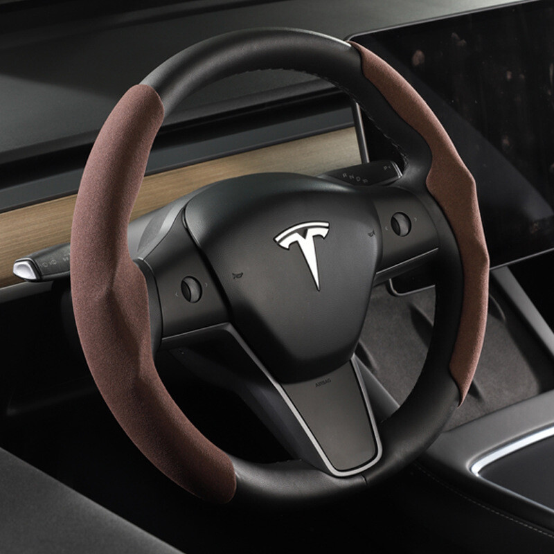 Capac pentru volan Tesla model 3/Y Fibră de carbon care absoarbe transpirația Volan special 2023 Accesorii pentru mașini pentru mașină pentru femei