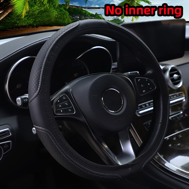 Dirbtinės odos trimatis reljefinis automobilis be vidinio žiedo vairo dangtelio 14,5–15 colių automobilių dalių