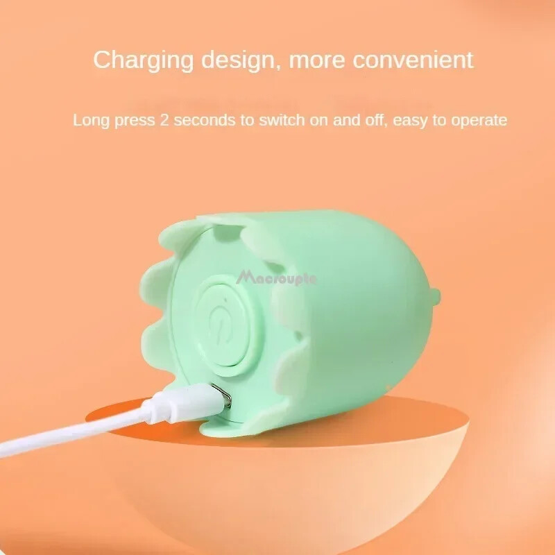 Jucării interactive pentru pisici USB electrică inteligentă cu bile de rulare jucărie pentru pisici de companie din silicon Rotire automată cu coada șoarecelui Pisicuță Teaser Stick