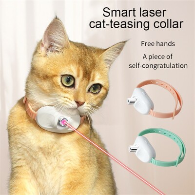 Laser Cat Collar Teasing Cat Electric USB Charging Kitten Automatic Cat Toy Smart Laser Teasing Cat Interactive Toy