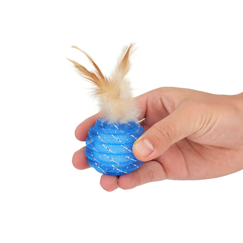 6 bucăți Jucării pentru animale de companie Minge cu pene Bomboană Culoare Pane Pisicuță Joacă Pisica Minge Jucărie