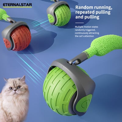 Új interaktív macskajátékok golyós automata elektromos guruló golyós játékok Cat Kitty Pet Smart automatikus teaser USB újratölthető macskajátékhoz