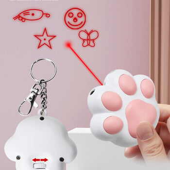 Pet Toys Cat USB Επαναφορτιζόμενο Πολυλειτουργικό Παιχνίδι λέιζερ κατοικίδιων ζώων για γάτες Διαδραστικό Αξεσουάρ Εκπαίδευσης Γατάκια Laser Toy Cat