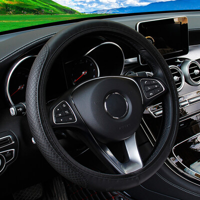 Mașină tridimensională în relief din piele PU fără husă pentru volan cu inel interior pentru 14,5-15 inci de consumabile auto