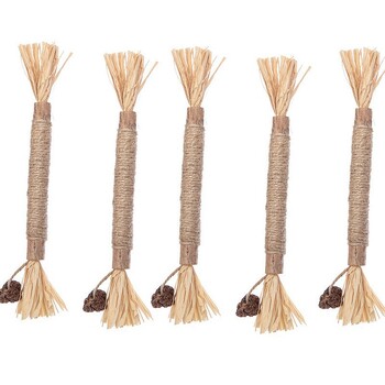 4 τμχ Παιχνίδια για γάτες Silvervine Chew Stick Polygonum Kitty Raffia Grass Pet Supplies Cleaning toeth Stick Pet Bite Cat Toy Rope