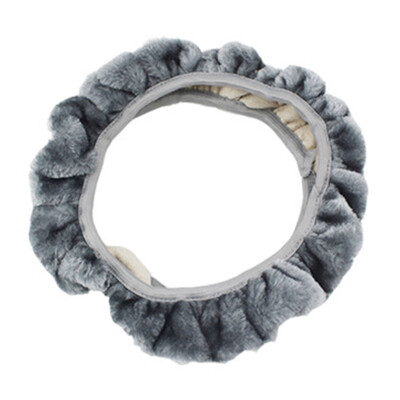 Husa volanului auto din pluș moale, universal, 35-40 cm, iarnă, caldă, husă volanului auto, pluș moale pentru accesorii de interior auto