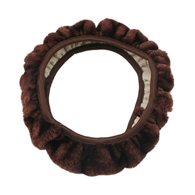 Husa volanului auto din pluș moale, universal, 35-40 cm, iarnă, caldă, husă volanului auto, pluș moale pentru accesorii de interior auto