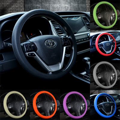 Silikagelio vairo dangtis, pilnai apsuptas elastingas automobilio vairo apsauga nuo slydimo, universalus, skirtas 33–40 cm