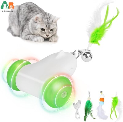 ATUBAN igračke za mačke, igračka Smart Cat Mouse LED svjetla koja mijenjaju boju Kotači, igračke za mačke za stimulaciju, igračke za mačiće aktivirane Cat Chase