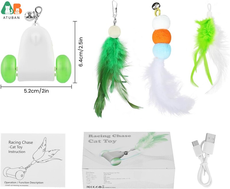 ATUBAN igračke za mačke, igračka Smart Cat Mouse LED svjetla koja mijenjaju boju Kotači, igračke za mačke za stimulaciju, igračke za mačiće aktivirane Cat Chase