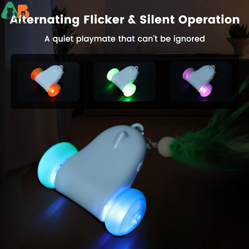 ATUBAN igračke za mačke, igračka Smart Cat Mouse LED svjetla koja mijenjaju boju Kotači, igračke za mačke za stimulaciju, igračke za mačiće aktivirane Cat Chase