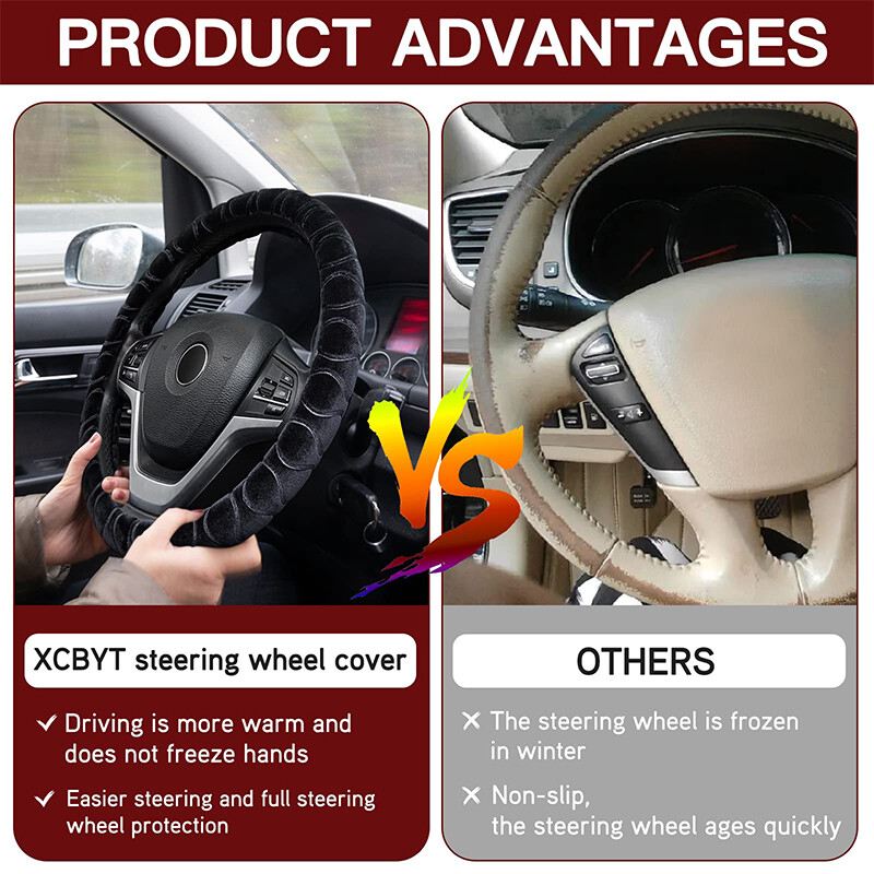 37–39 cm universalūs automobilio vairo dangteliai žieminiai minkšti šilti pliušiniai vairo dangteliai automobilio vidaus apdailos priedai