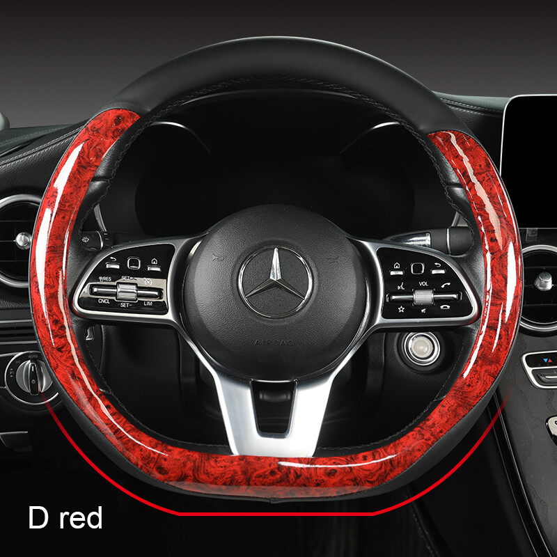 Motocovers Auto pretslīdes ādas stūres pārsegs Universāls auto stūres rata aizsargapvalks Fashion Style 38cm Tips OD
