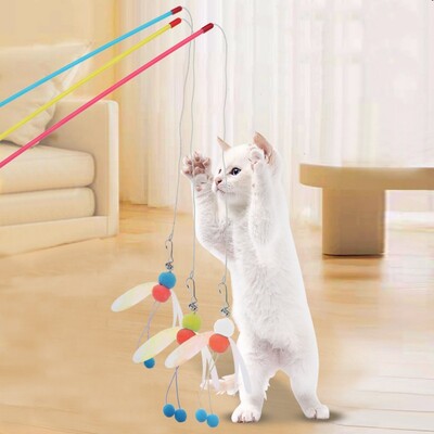 Jucărie pentru pisici Baston pentru pisici Jucării pentru pisici Interactive rezistente la mușcături Jucării pentru pisici Jucării cu fluturi pentru pisici care tachinează Basturi pentru animale de companie Produse pentru animale de companie