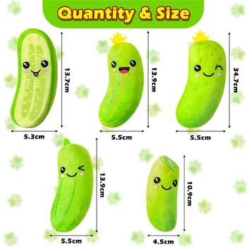 5PCS Pickle Cat Molds Tooth Health Chewing Bite For Interactive Cat Kicking Играчка Подаръци за любители на котки Консумативи за игра на закрито