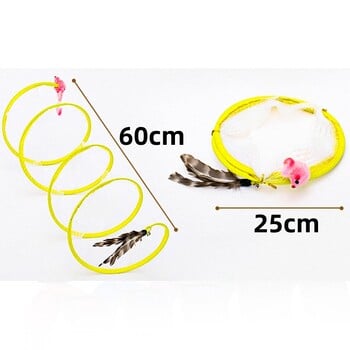 Cat Toys Cat Tunnel Self Hi Mouse Feather Toys for Cats Teasing Сгъваема играчка Cats Tunnel Toy Устойчива на ухапване Kitten Toy Pet Supplies