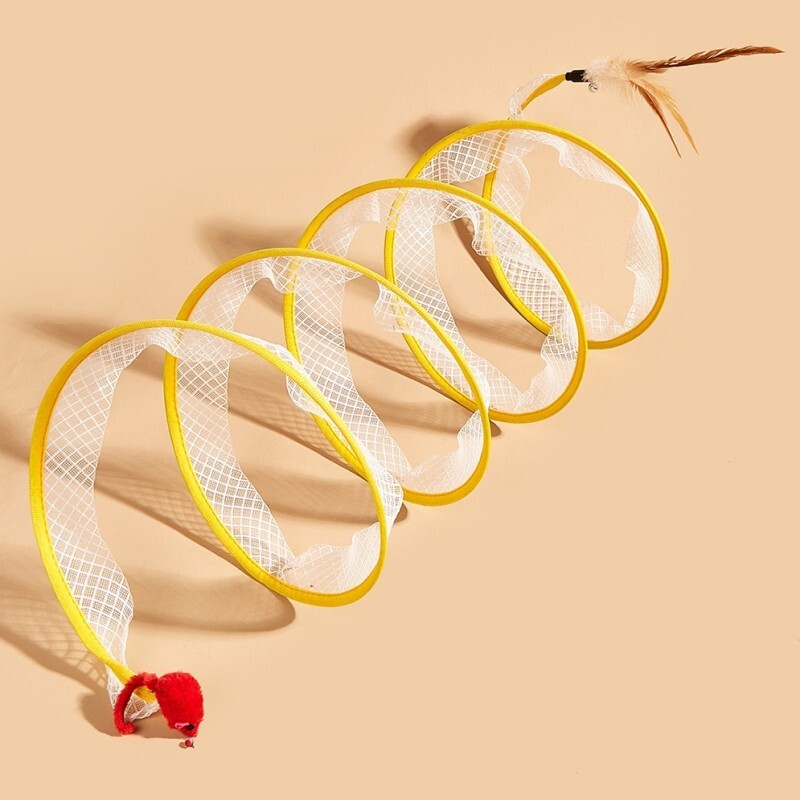 Kačių žaislai Kačių tunelis „Self Hi Mouse“ plunksnų žaislai katėms erzinti sulankstomas kačių tunelis Žaislas, atsparus įkandimams kačiuko žaislas naminiams gyvūnėliams