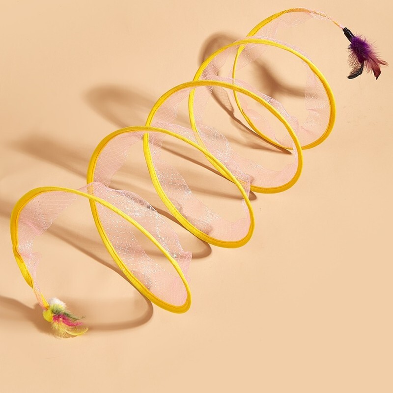 Kačių žaislai Kačių tunelis „Self Hi Mouse“ plunksnų žaislai katėms erzinti sulankstomas kačių tunelis Žaislas, atsparus įkandimams kačiuko žaislas naminiams gyvūnėliams