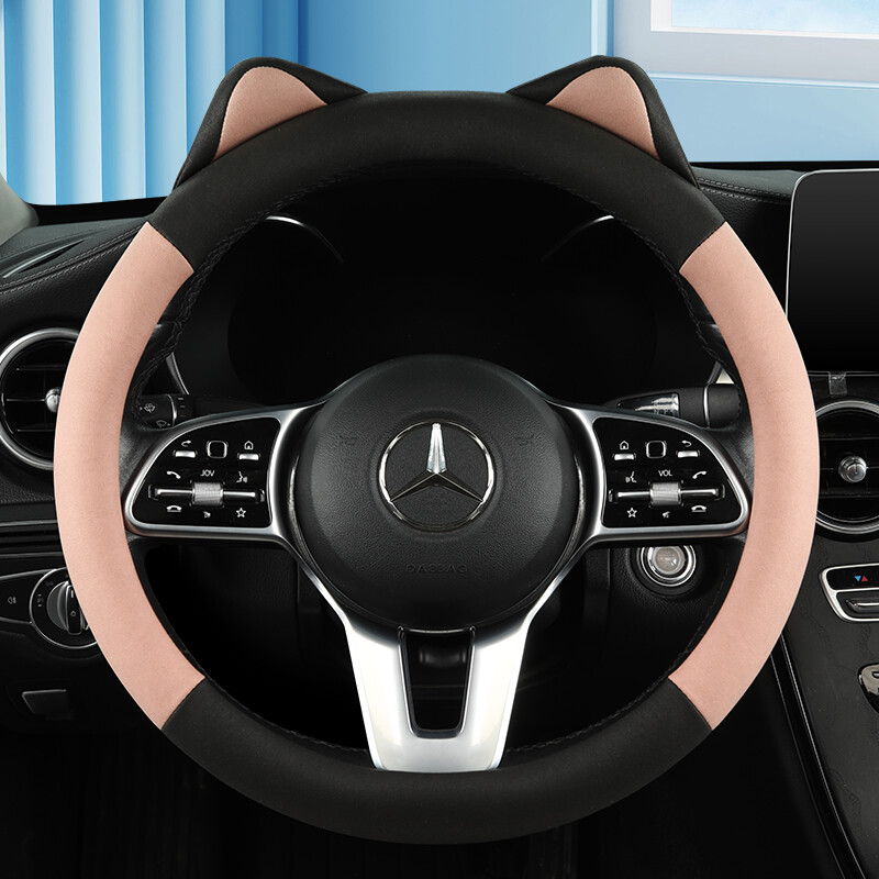 Automobilio vairo dangtelis su Cat Ears Neslystantis ir dilimui atsparios technologijos Audinio automobilio rankenos dangtelis Four Seasons bendros paskirties
