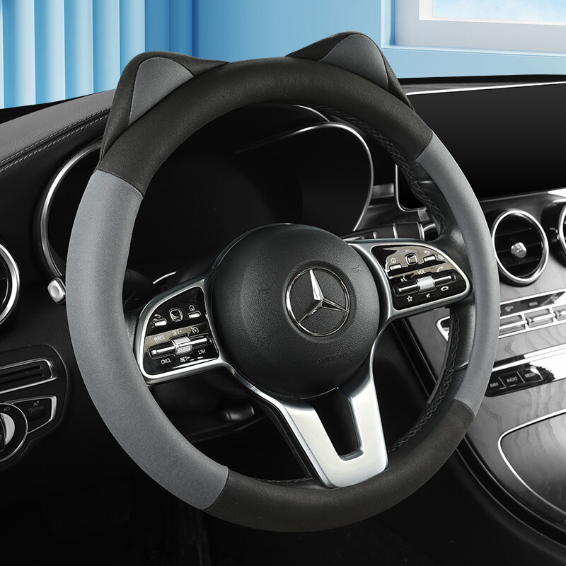 Automobilio vairo dangtelis su Cat Ears Neslystantis ir dilimui atsparios technologijos Audinio automobilio rankenos dangtelis Four Seasons bendros paskirties