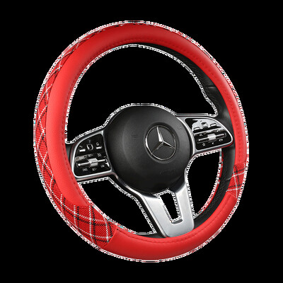 Husă pentru volan din piele anti-alunecare pentru mașină Husă de protecție universală pentru volan pentru mașină Stil la modă 38 cm Tip OD roșu