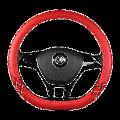 Husă pentru volan din piele anti-alunecare pentru mașină Husă de protecție universală pentru volan pentru mașină Stil la modă 38 cm Tip OD roșu