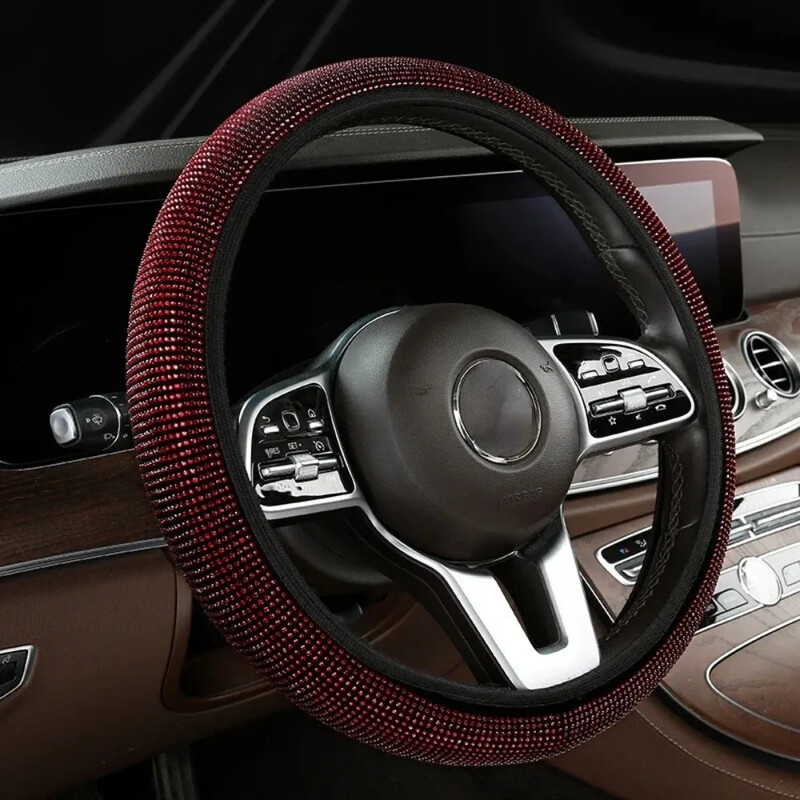 Crystal kormánykerék burkolat 38 cm Univerzális kormánykerék burkolat csúszásgátló autó piros kormánykerék burkolatok