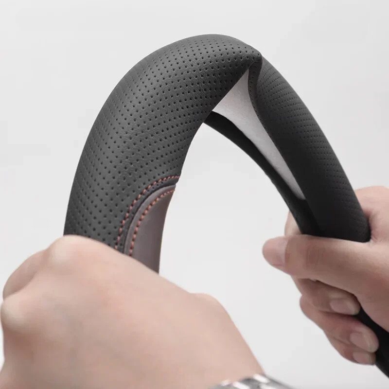 Pentru BYD Delfin Sigiliu Pescăruș Qin Song Han Husă pentru volan Mâner din piele Anti-alunecare 38cm Tip D Anti-transpirație Accesorii auto