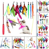 8 štýlov interaktívnych hračiek z mačacích pierok, rôzne náplne s zvončekom pre mačky, interaktívny chytač, zábavné cvičenie pre mačiatka